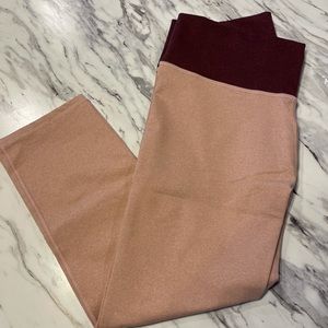 Fabletics high waisted statement power heathered crop leggings
